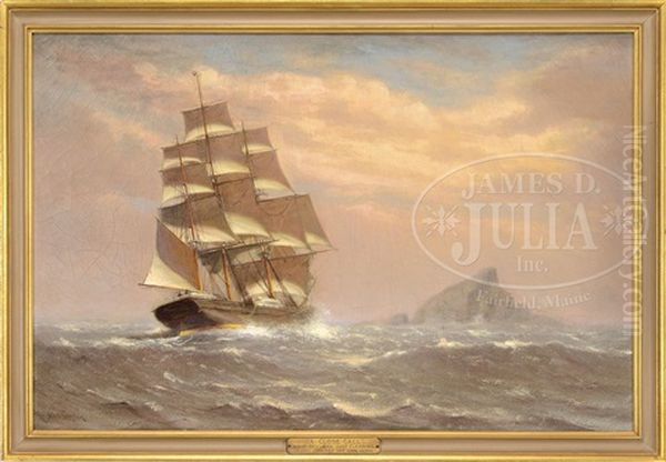 A Close Call - Ship Skylark Just Clearing Diego Ramirez Off Cape Hope Oil Painting by Johnson, Marshall