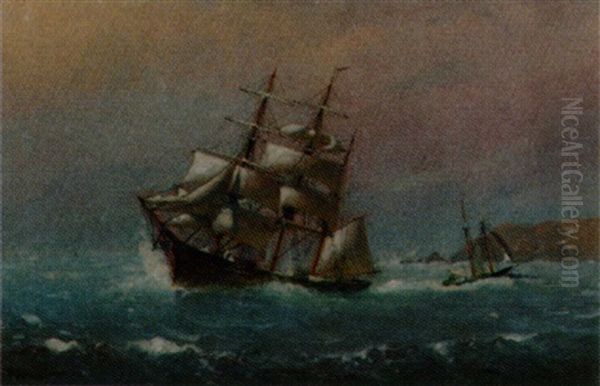 Rough Seas Oil Painting by Johnson, Marshall