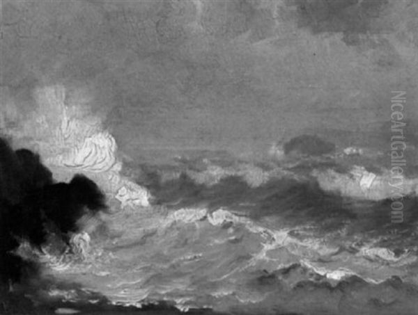 Rough Seas Oil Painting by Johnson, Marshall