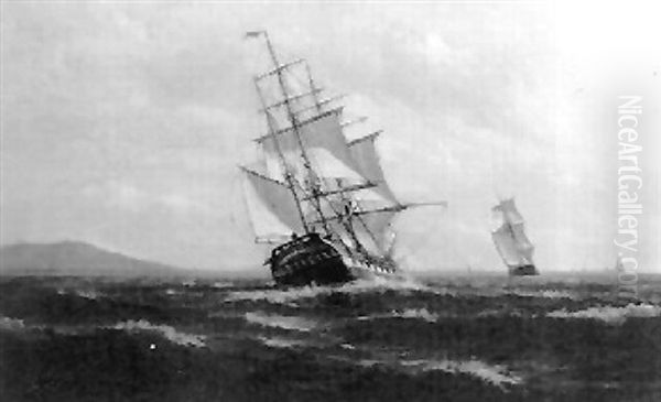 Ships Under Sail Oil Painting by Johnson, Marshall