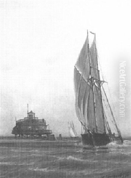 Sailboats Oil Painting by Johnson, Marshall