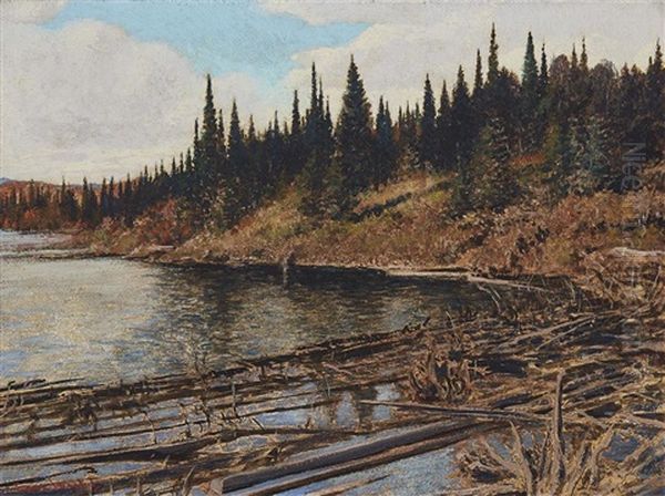 Spires Of Spruce Oil Painting by Francis Hans Johnston