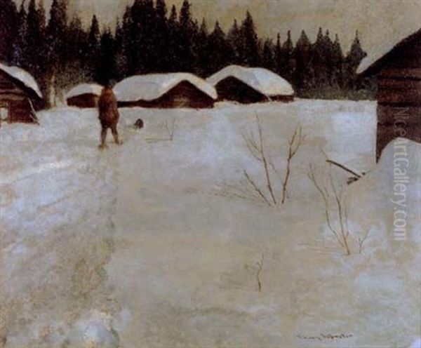 The Soft Sun Of March, In The Sturgeon River District Oil Painting by Francis Hans Johnston