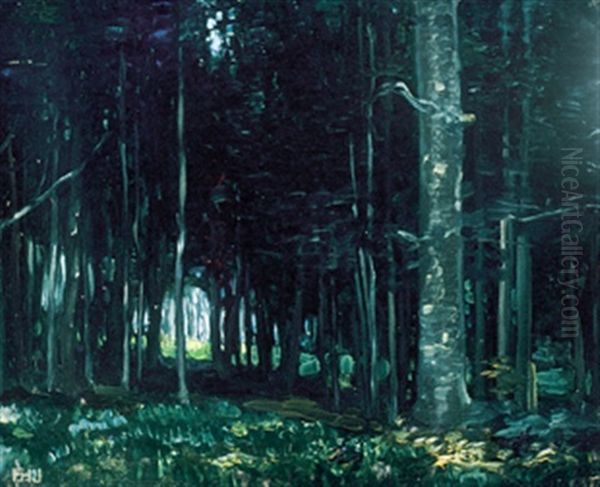 Woodland Oil Painting by Francis Hans Johnston
