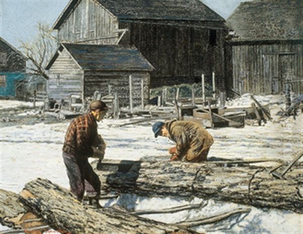 Spring Chores Oil Painting by Francis Hans Johnston