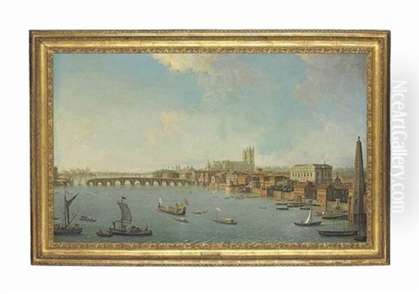 Westminster Bridge, London Oil Painting by Antonio Joli