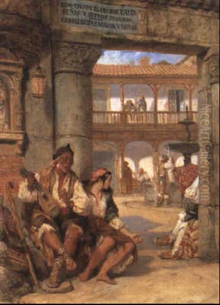 Strassenszene Oil Painting by Jules Pierre Jollivet