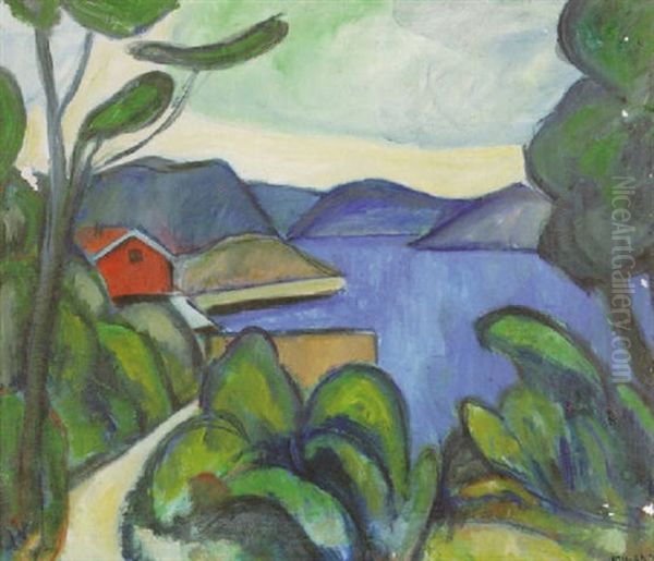 Kallviken Oil Painting by John Jon-And