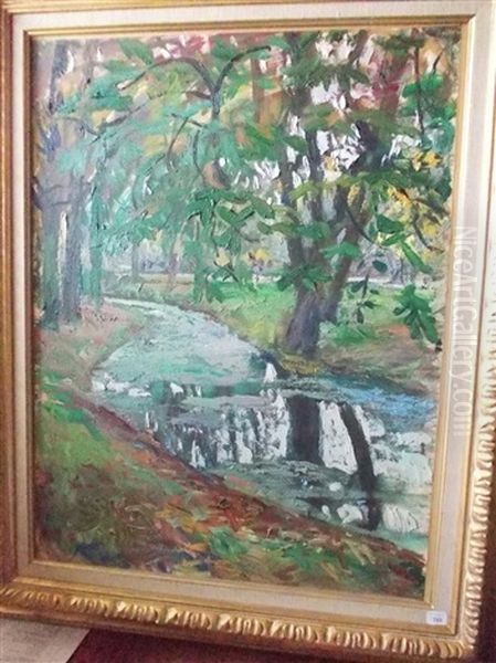 Le Chemin Feau, Bois De Boulogne Oil Painting by Lucien Hector Jonas