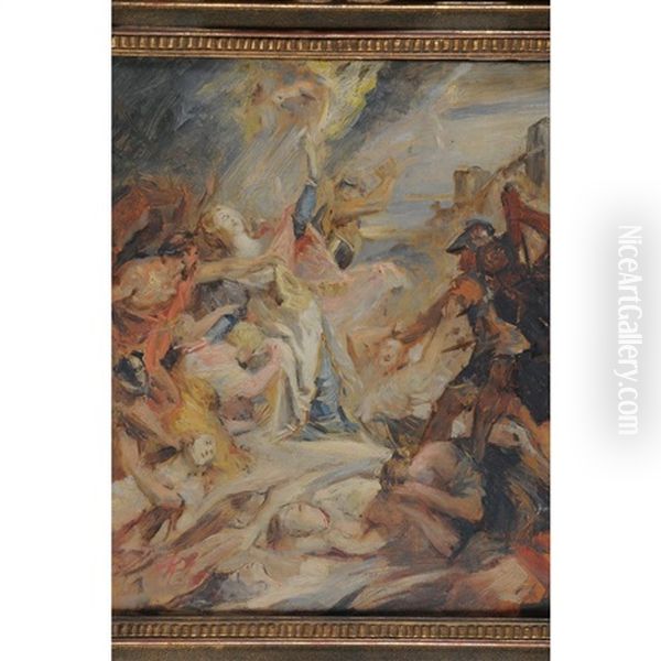 Scene Mythologique Oil Painting by Lucien Hector Jonas