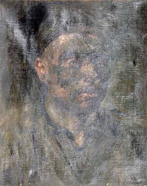 Portrait D'un Mineur Oil Painting by Lucien Hector Jonas