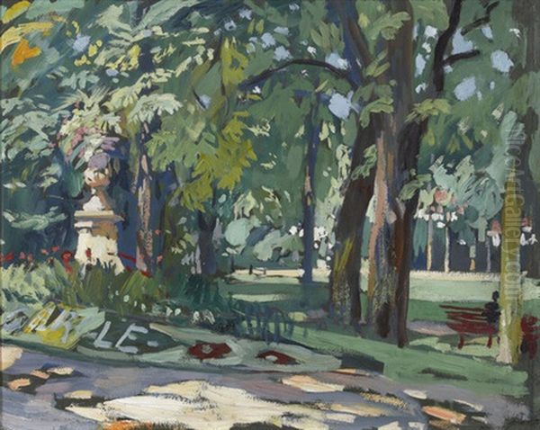 Jonaaix-les-bains, Le Parc De La Villa Des Fleurs Oil Painting by Lucien Hector Jonas