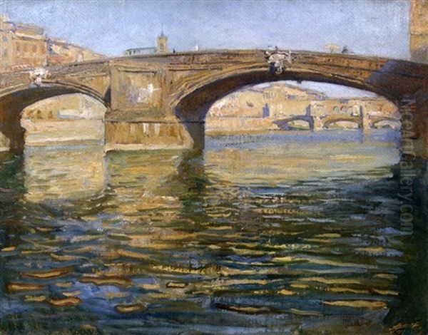 Les Arches Du Port San Trinita Oil Painting by Lucien Hector Jonas