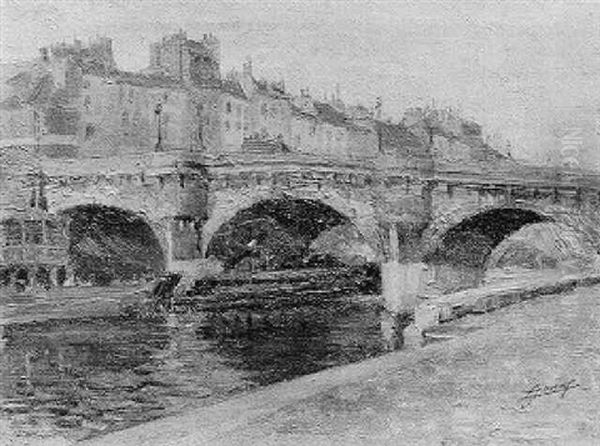 La Seine Au Pont-neuf Oil Painting by Lucien Hector Jonas