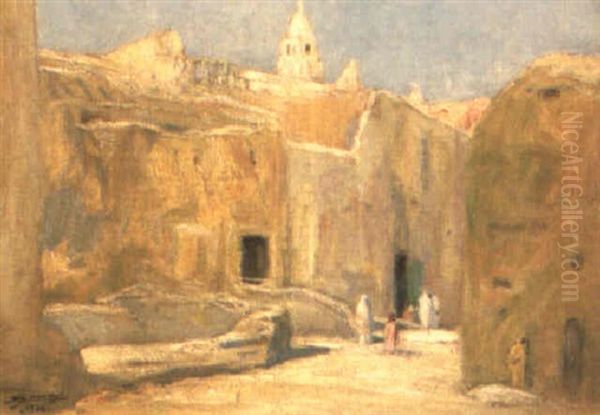 Le Muezzin A Bou-saada Oil Painting by Lucien Hector Jonas