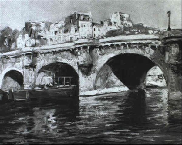 Paris, Le Pont-neuf Oil Painting by Lucien Hector Jonas