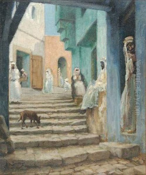 Ruelle Arabe Oil Painting by Leonce J. V. de Joncieres