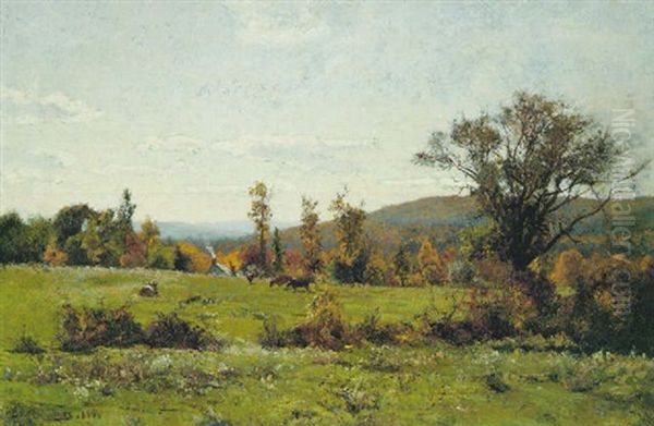 Grazing Cows Oil Painting by Hugh Bolton Jones