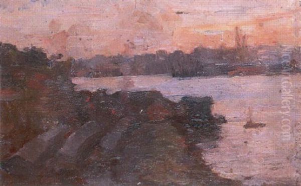 Milson's Point Sydney Oil Painting by John Llewellyn Jones