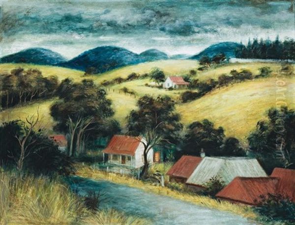 Houses In The Country Oil Painting by Paul Jones