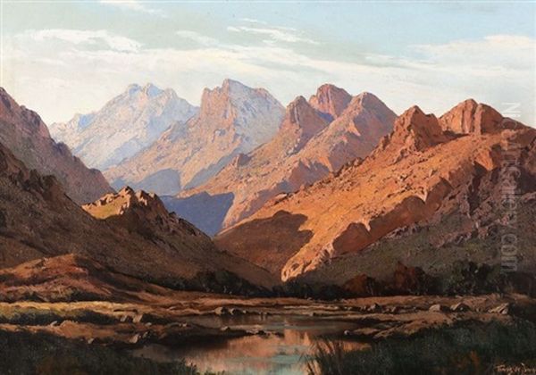 Mountainscape Oil Painting by Tinus de Jongh