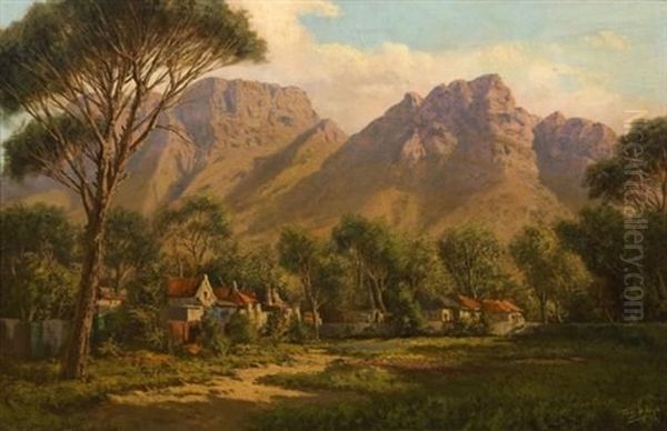 House In A Mountainous Landscape Oil Painting by Tinus de Jongh