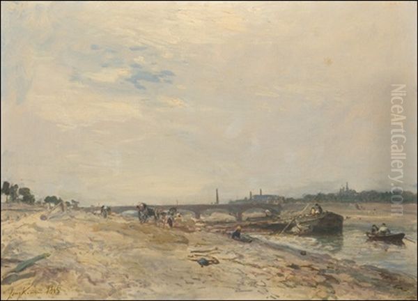 Canal And The Bridge Oil Painting by Johan Barthold Jongkind