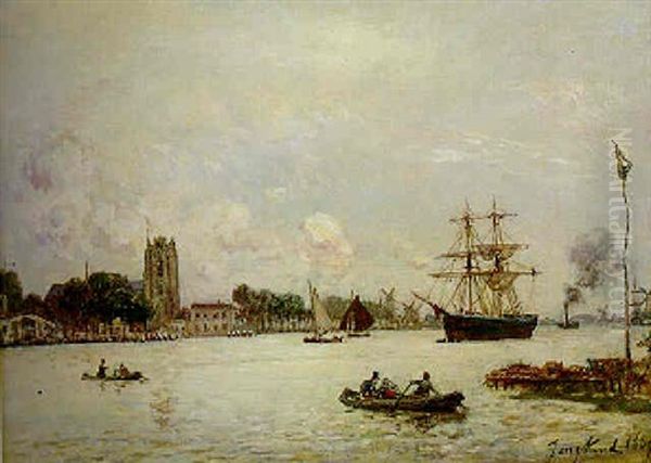 Le Port De Dordrecht Oil Painting by Johan Barthold Jongkind