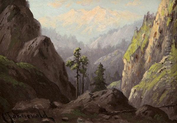 In The California Sierras Oil Painting by Carl Henrik Jonnevold