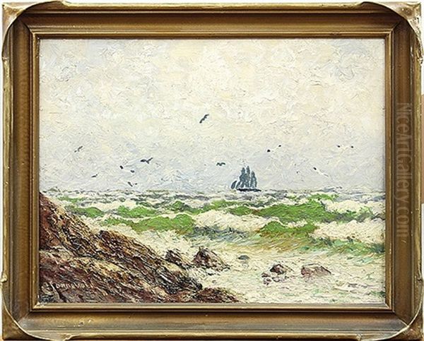 A Breezy Day, Coast Of California Oil Painting by Carl Henrik Jonnevold