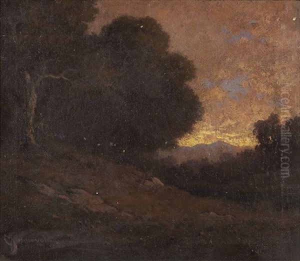 Tonal Landscape Oil Painting by Carl Henrik Jonnevold