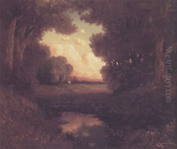 Glowing Twilight Over Marin Hills Oil Painting by Carl Henrik Jonnevold