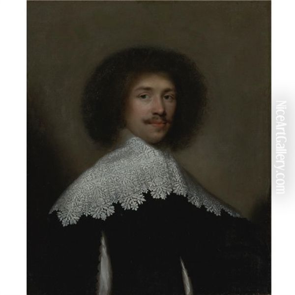 Portrait Of A Cavalier Oil Painting by Cornelis Jonson Van Ceulen