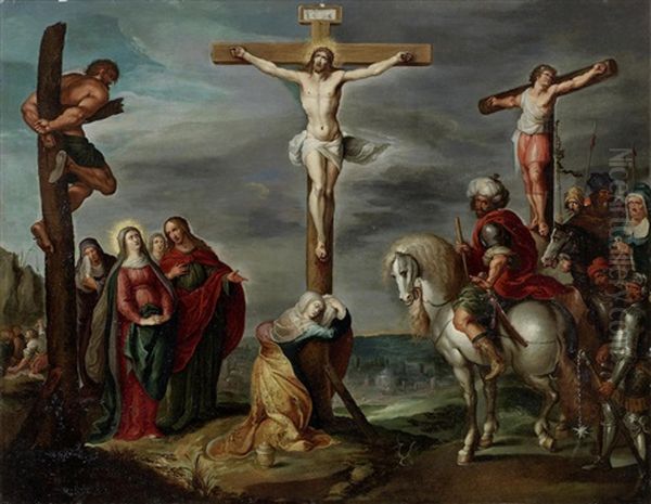 The Crucifixion Oil Painting by Hans Jordaens III