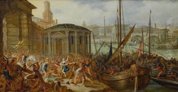 Die Entfuhrung Der Helena Durch Paris Oil Painting by Hans Jordaens III