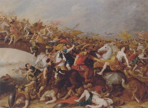 The Battle Of The Amazons Oil Painting by Hans Jordaens III
