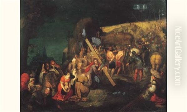 La Montee Au Calvaire Oil Painting by Hans Jordaens the Elder