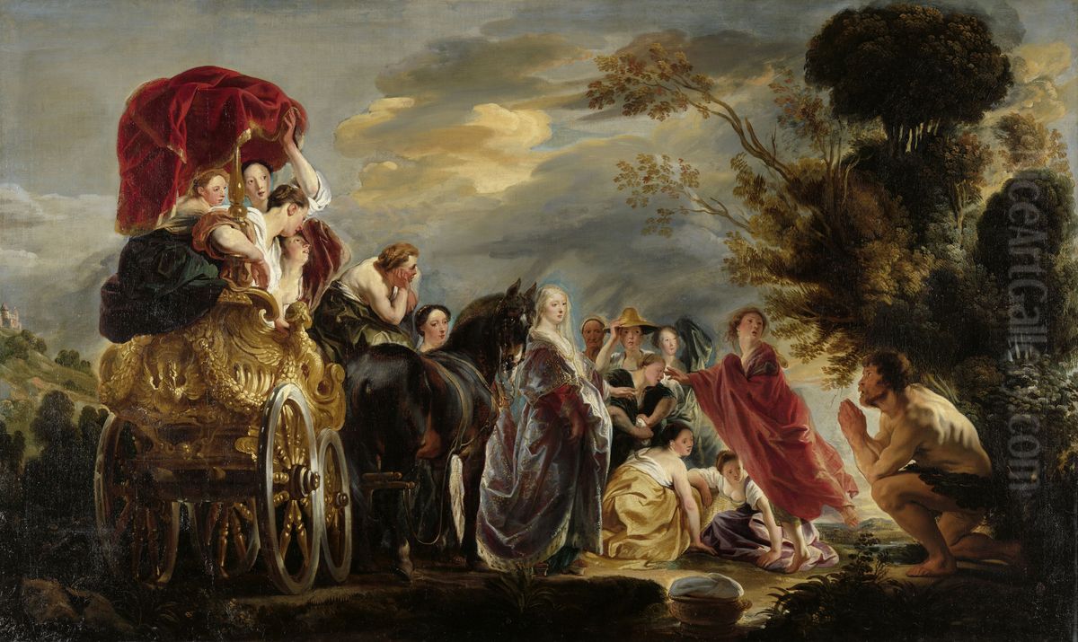 The Meeting Of Odysseus And Nausicaa Oil Painting by Jacob Jordaens