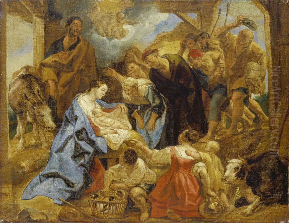 The Adoration Of The Shepherds Oil Painting by Jacob Jordaens