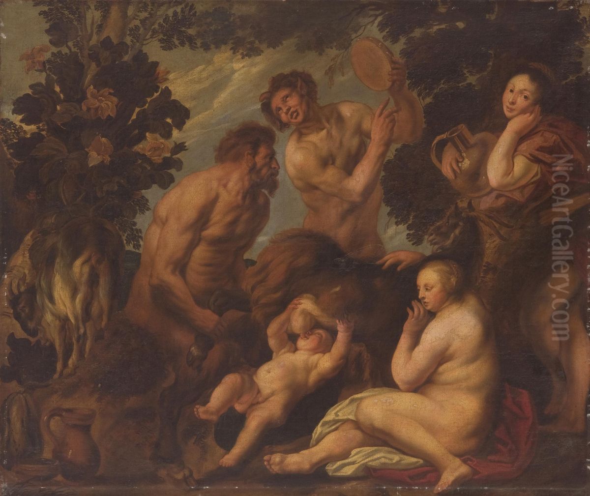 The Infant Jupiter Fed By The Goat Amalthea Oil Painting by Jacob Jordaens