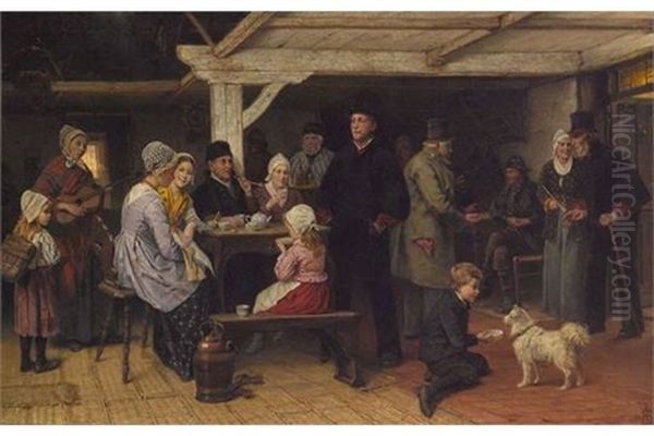 Heiratsversprechen Auf Helgoland Oil Painting by Rudolf Jordan