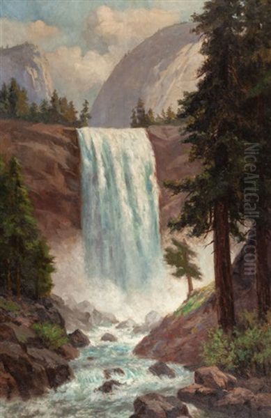 Vernal Fall, Yosemite Oil Painting by Christian A. Jorgensen