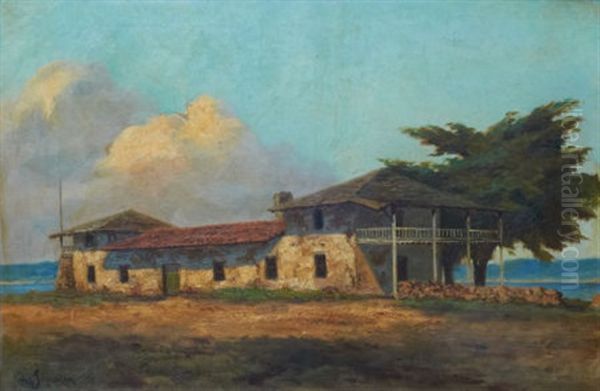 Customs House, Monterey Oil Painting by Christian A. Jorgensen