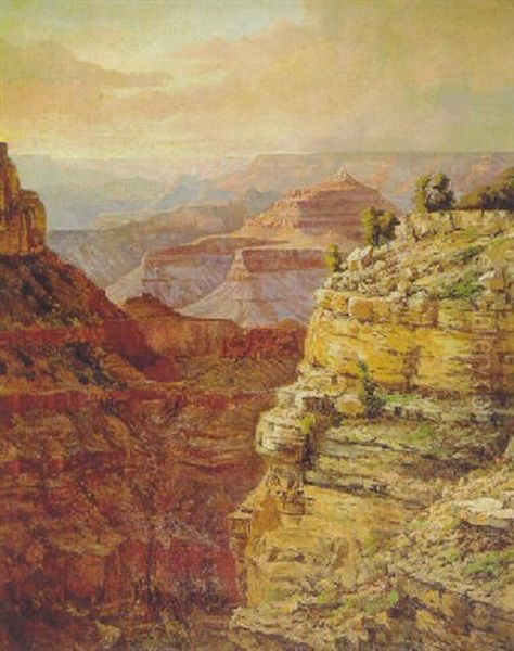 Majestic View Into The Grand Canyon Oil Painting by Christian A. Jorgensen
