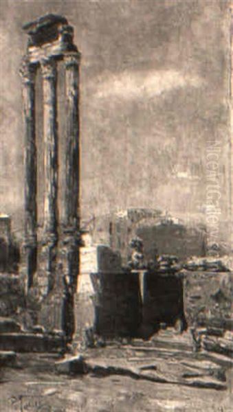 Scorcio Al Foro Romano Oil Painting by Pio Joris