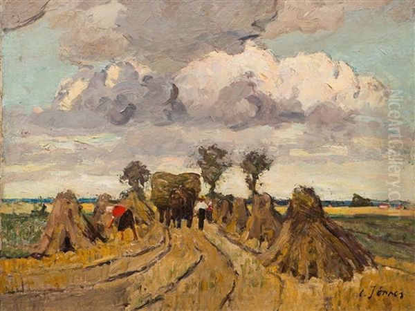Harvest, Worpswede Oil Painting by Carl Joerres