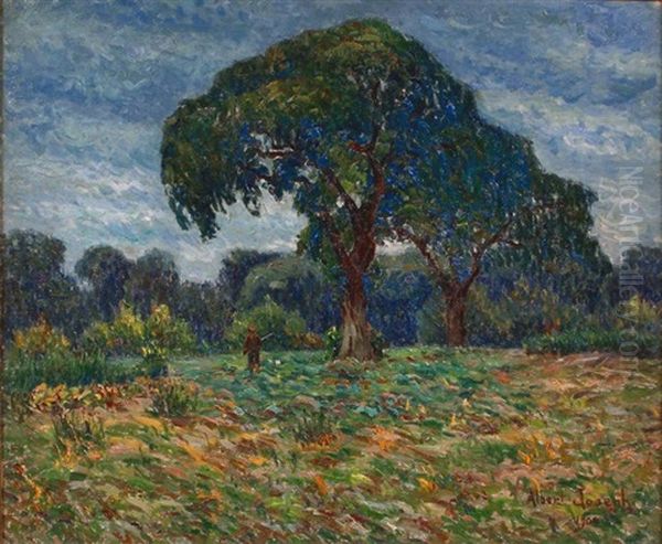 Chasseur Dans La Campagne Creusoise Oil Painting by Albert Joseph