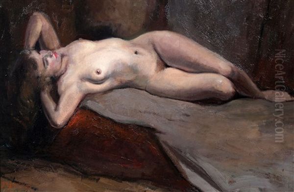 Liggend Naakt Oil Painting by Johannes Josseaud