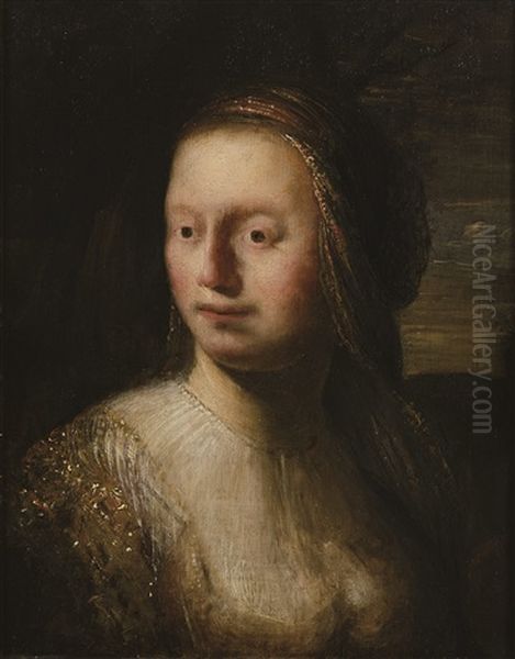 Portrait Of A Young Girl Oil Painting by Isaac De Joudreville