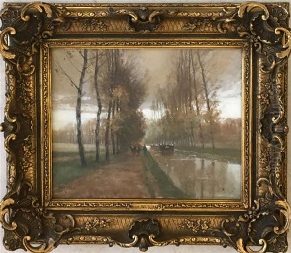 Le Chemin Du Halage Oil Painting by Henri Jourdain